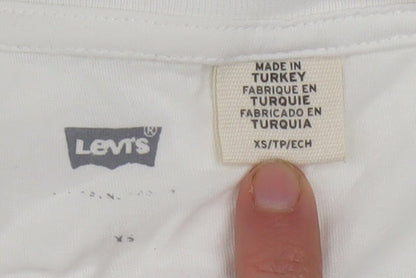 Levi's Men's White XS Graphic Logo Crew Neck Cotton T-Shirt