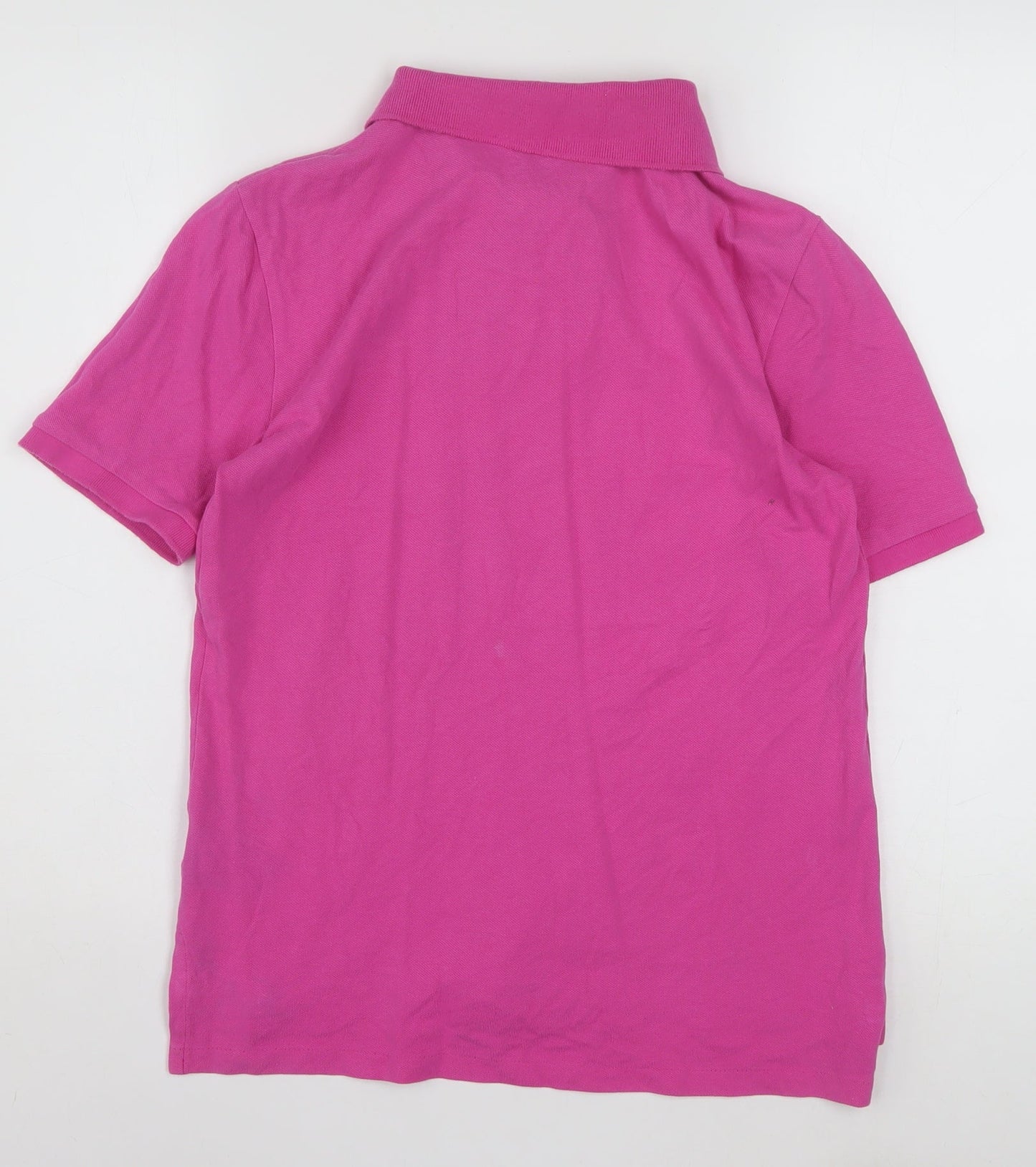 Ralph Lauren Women's Pink Cotton Polo Shirt L Short Sleeve Casual