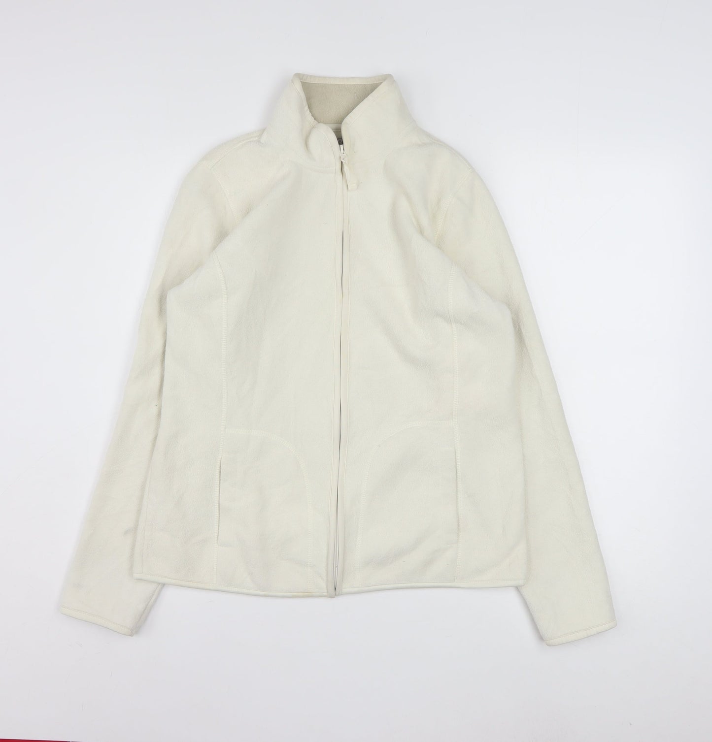 SB Active Womens Ivory Fleece Full Zip Jacket Size M Regular Fit