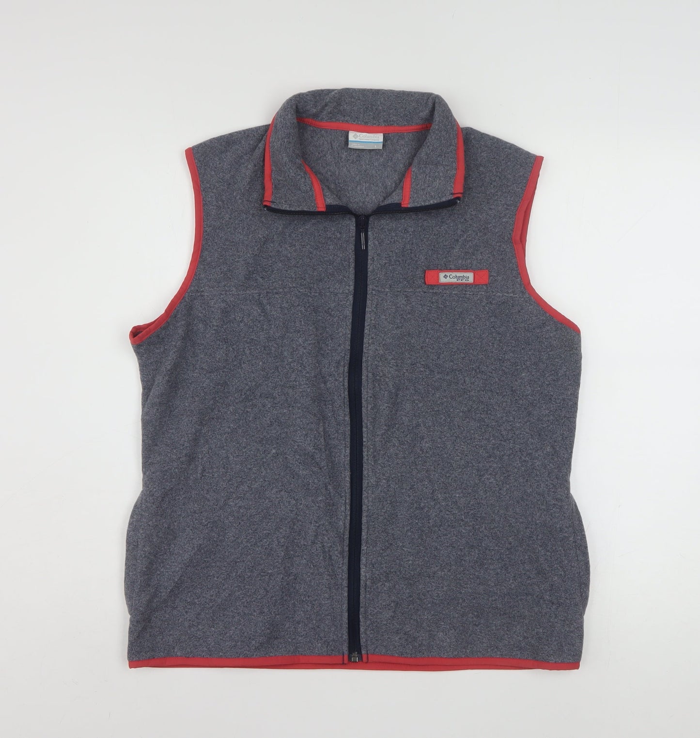 Columbia Mens Grey Fleece Bodywarmer Waistcoat L Outdoor Zip Vest