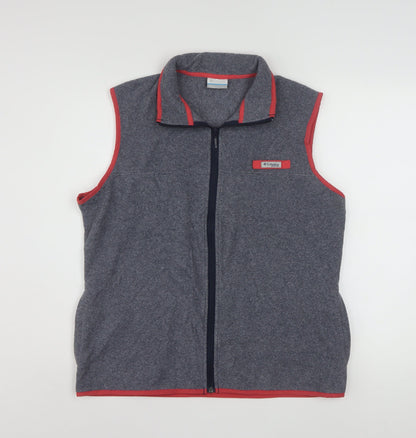 Columbia Mens Grey Fleece Bodywarmer Waistcoat L Outdoor Zip Vest