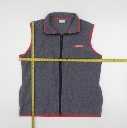 Columbia Mens Grey Fleece Bodywarmer Waistcoat L Outdoor Zip Vest