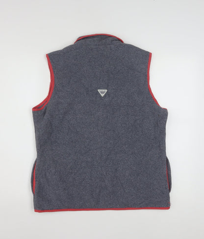 Columbia Mens Grey Fleece Bodywarmer Waistcoat L Outdoor Zip Vest