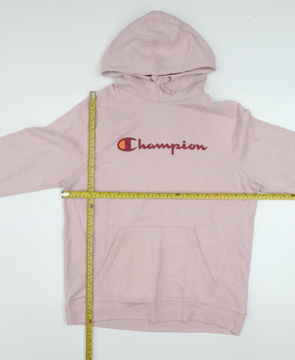 Champion Womens Pink Pullover Hoodie Size M Cotton Blend Athleticwear