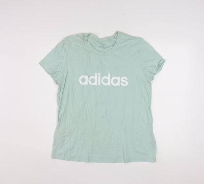Adidas Womens Green XL Basic Cotton Short Sleeve T-Shirt