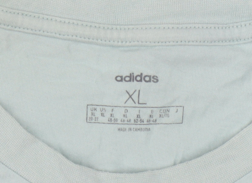 Adidas Womens Green XL Basic Cotton Short Sleeve T-Shirt