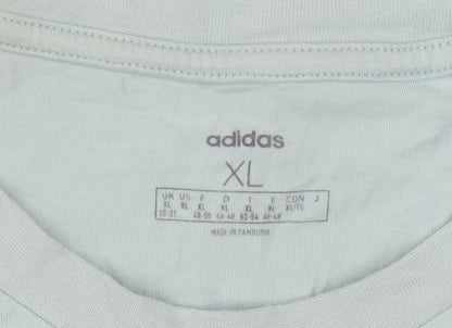 Adidas Womens Green XL Basic Cotton Short Sleeve T-Shirt