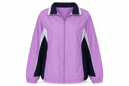 Cheetah Womens Purple Windbreaker Jacket Size 14 Lined Full Zip