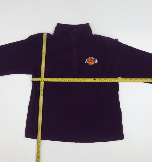Champion Women's Purple 1/4 Zip Fleece Sweatshirt - M