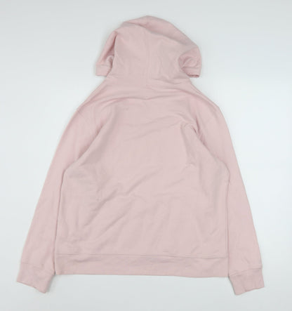 GAP Womens Pink Pullover Hoodie L Logo Cotton Blend Casual