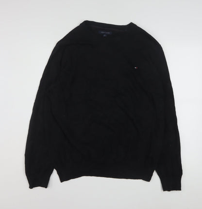 Tommy Hilfiger Men's Black XL Cotton Crew Neck Pullover Jumper