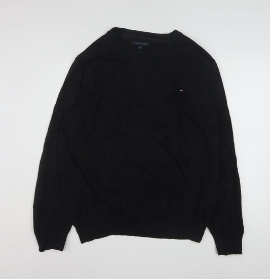 Tommy Hilfiger Men's Black XL Cotton Crew Neck Pullover Jumper