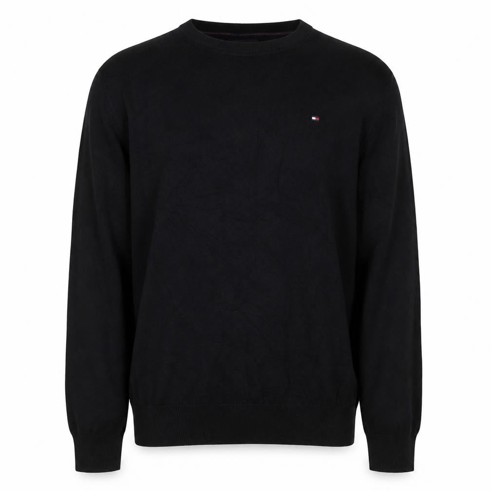 Tommy Hilfiger Men's Black XL Cotton Crew Neck Pullover Jumper
