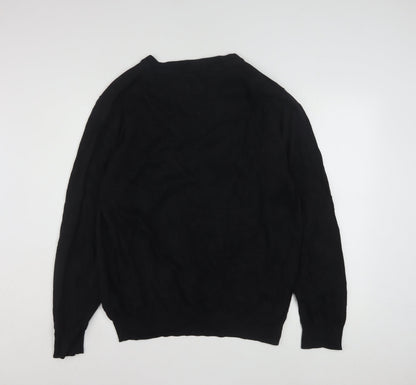 Tommy Hilfiger Men's Black XL Cotton Crew Neck Pullover Jumper