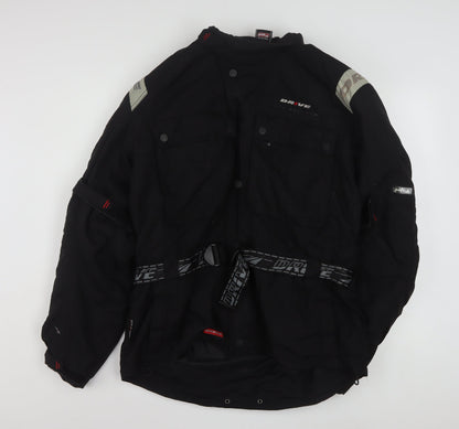 Polo Men’s Black XL Motorcycle Jacket Belted Reflective Water Resistant