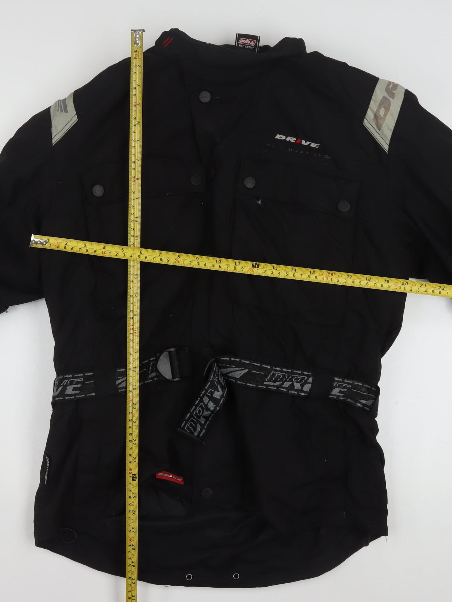 Polo Men’s Black XL Motorcycle Jacket Belted Reflective Water Resistant