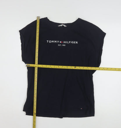Tommy Hilfiger Men's Blue Cotton Crew Neck T-Shirt L