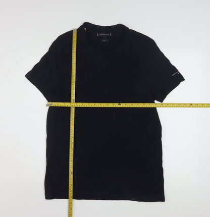 Tommy Hilfiger Men's Black Slim Fit Cotton T-Shirt Size L