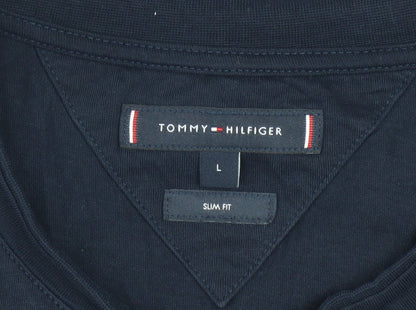 Tommy Hilfiger Men's Black Slim Fit Cotton T-Shirt Size L