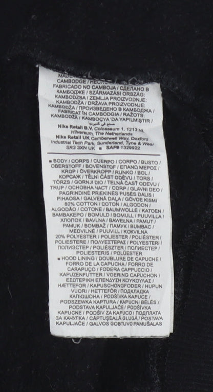 Nike Mens Black Small Pullover Hoodie Cotton Blend Sportswear