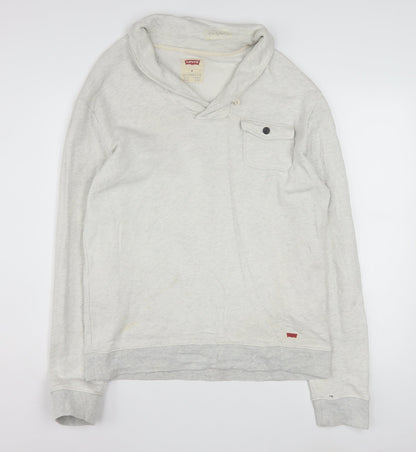 Levi's Men's Beige Pullover Hoodie Sweatshirt Size M Cotton Blend