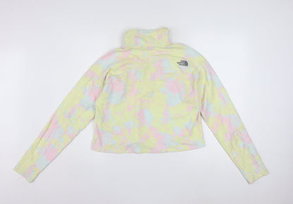 The North Face Womens Yellow Tie Dye 1/4 Zip Fleece Sweatshirt M