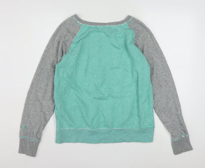 Puma Women’s Green & Grey Pullover Sweatshirt UK 14 Cotton Blend