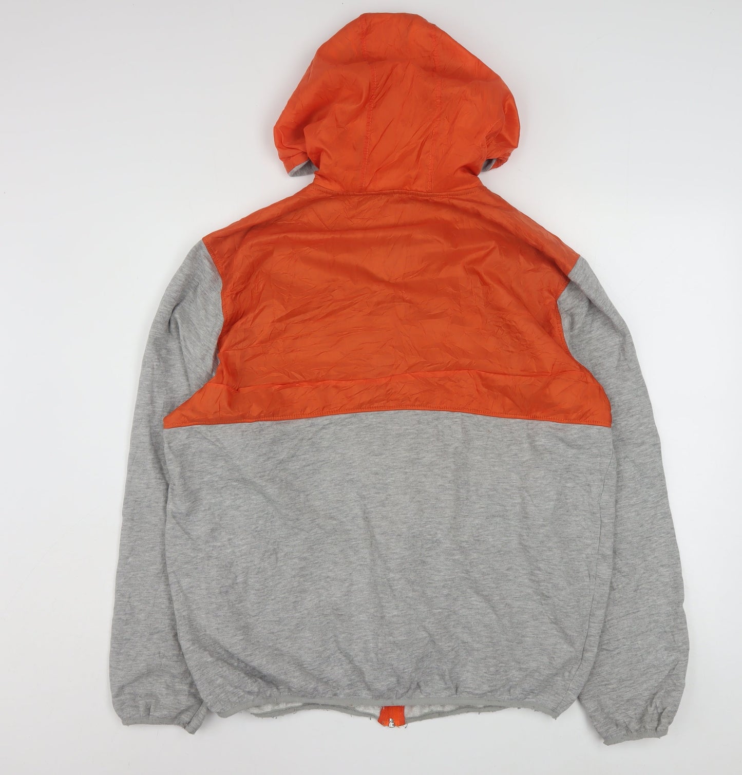 NFL Men's Grey Orange Full Zip Hoodie Large Sports Fleece
