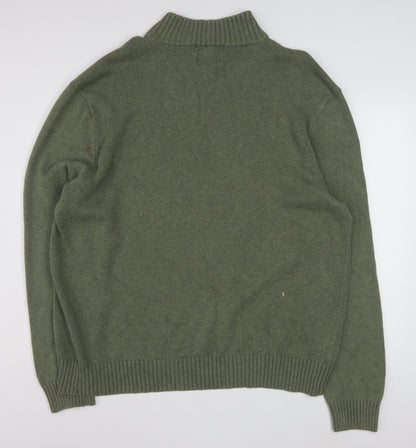 Polo Ralph Lauren Men's Green 2XL 1/2 Zip Cotton Jumper