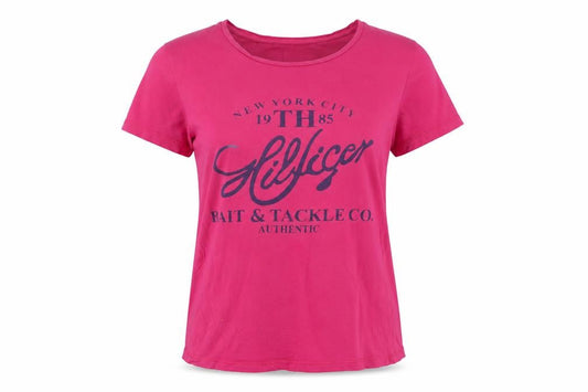 Tommy Hilfiger Women's Pink XL Basic Cotton Logo T-Shirt