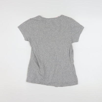 Adidas Women's Grey Basic Crew Neck Cotton T-Shirt Size L