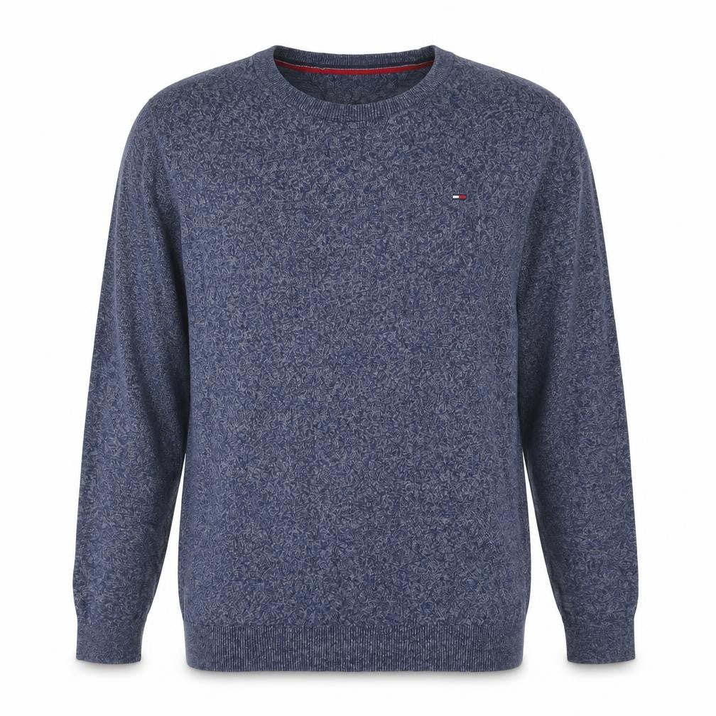 Tommy Hilfiger Men Blue Knit Cotton Crew Neck Pullover Sweatshirt L
