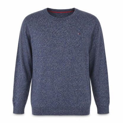 Tommy Hilfiger Men Blue Knit Cotton Crew Neck Pullover Sweatshirt L