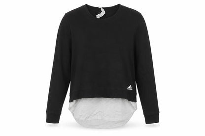 Adidas Women Black XL Sweatshirt Pullover Long Sleeve Crew Neck Casual