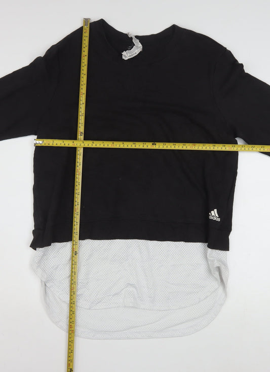 Adidas Women Black XL Sweatshirt Pullover Long Sleeve Crew Neck Casual