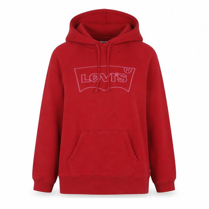 Levi's Womens Red XS Pullover Hoodie with Logo Print