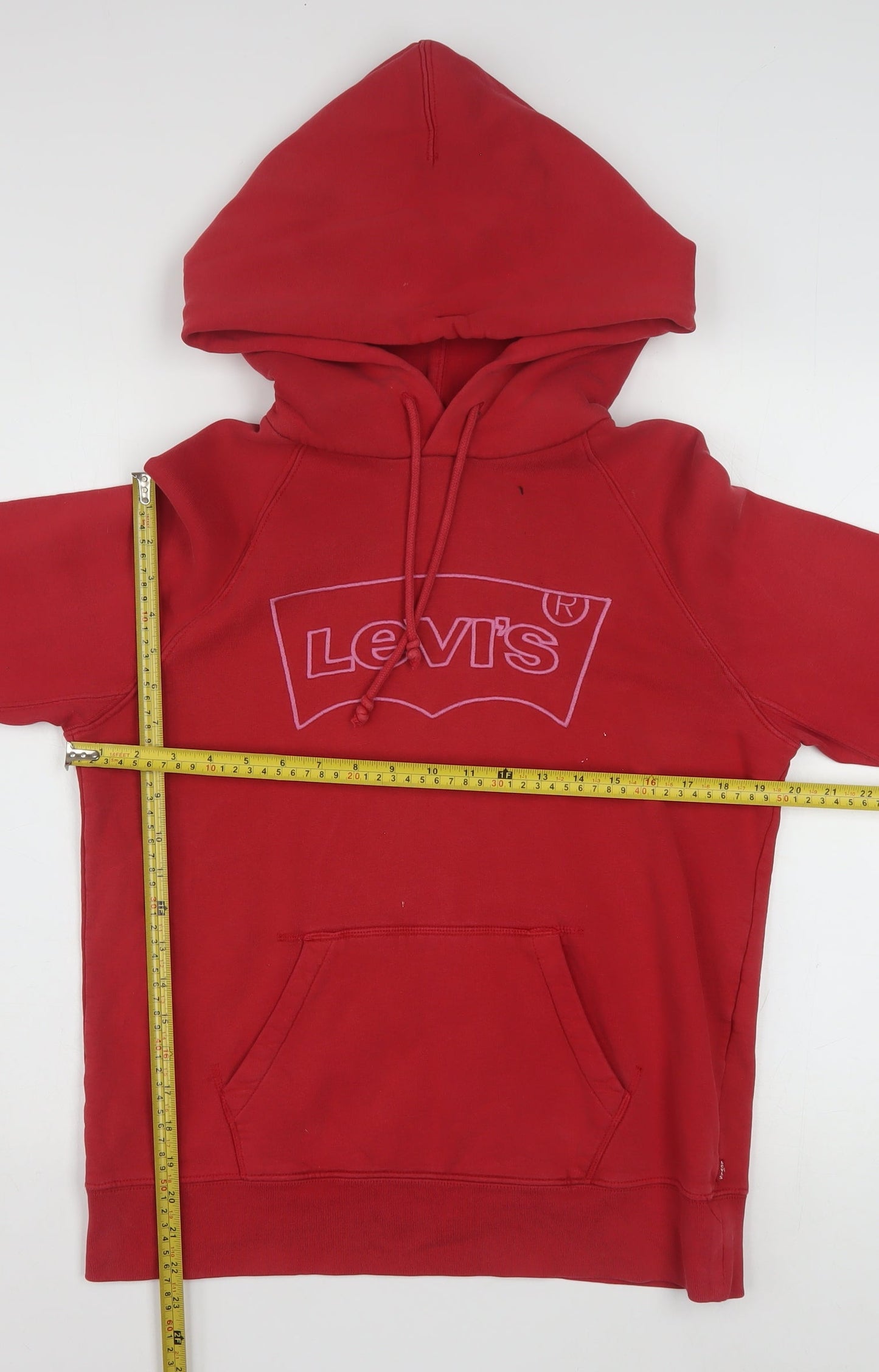 Levi's Womens Red XS Pullover Hoodie with Logo Print