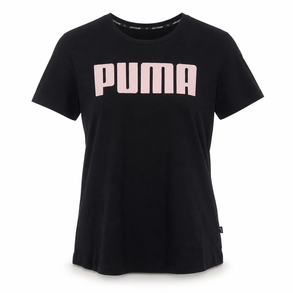 Puma Womens Black Basic T-Shirt Large Crew Neck Short Sleeve