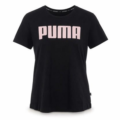 Puma Womens Black Basic T-Shirt Large Crew Neck Short Sleeve