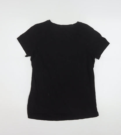 Puma Womens Black Basic T-Shirt Large Crew Neck Short Sleeve