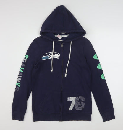 Victoria's Secret PINK Women Navy Full Zip Hoodie S Seahawks NFL 76 Cotton Blend