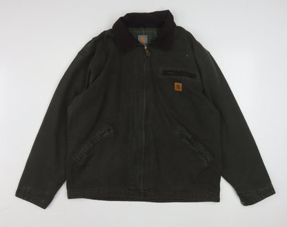 Carhartt Men's Green XL Canvas Work Jacket Full Zip Collared