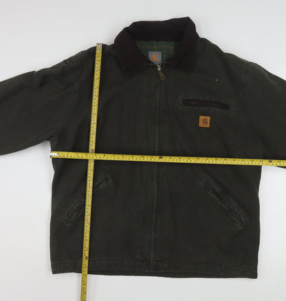 Carhartt Men's Green XL Canvas Work Jacket Full Zip Collared