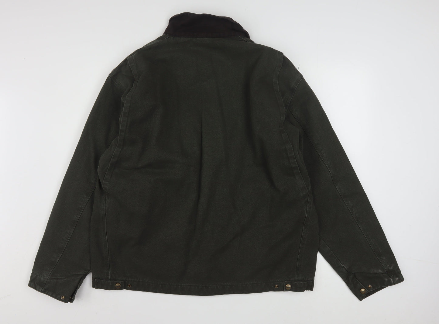 Carhartt Men's Green XL Canvas Work Jacket Full Zip Collared