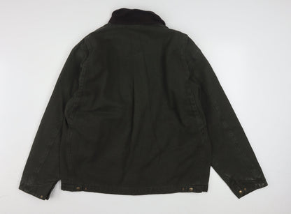 Carhartt Men's Green XL Canvas Work Jacket Full Zip Collared