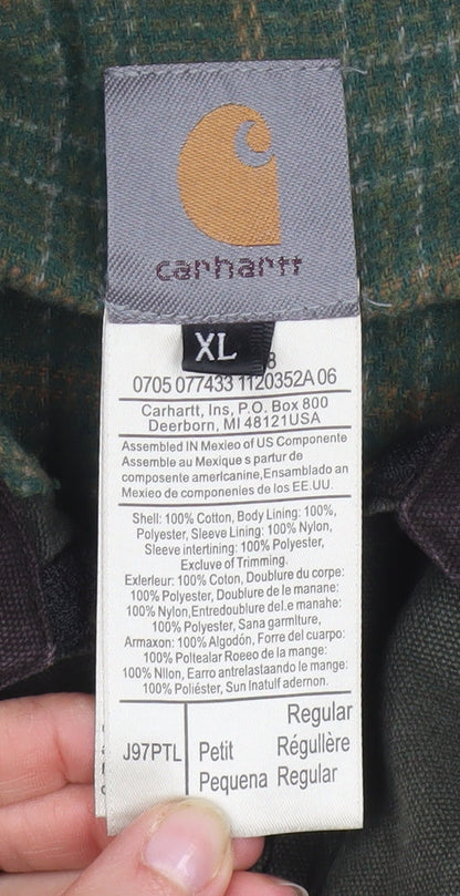 Carhartt Men's Green XL Canvas Work Jacket Full Zip Collared