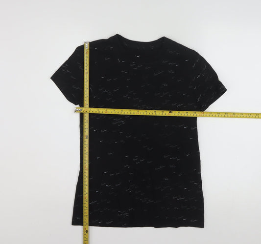 Nike Men's XS Black Cotton Crew Neck Graphic Print T-Shirt