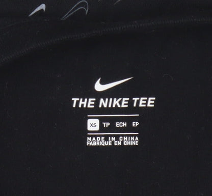 Nike Men's XS Black Cotton Crew Neck Graphic Print T-Shirt