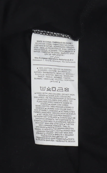 Nike Men's XS Black Cotton Crew Neck Graphic Print T-Shirt
