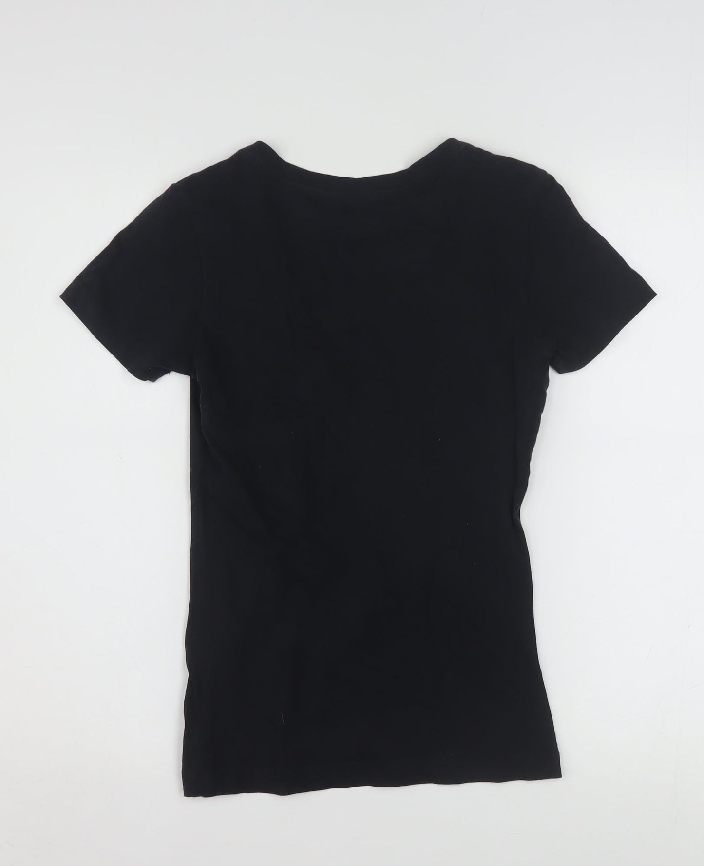 Nike Womens Black Slim Fit V-Neck Short Sleeve T-Shirt Size S